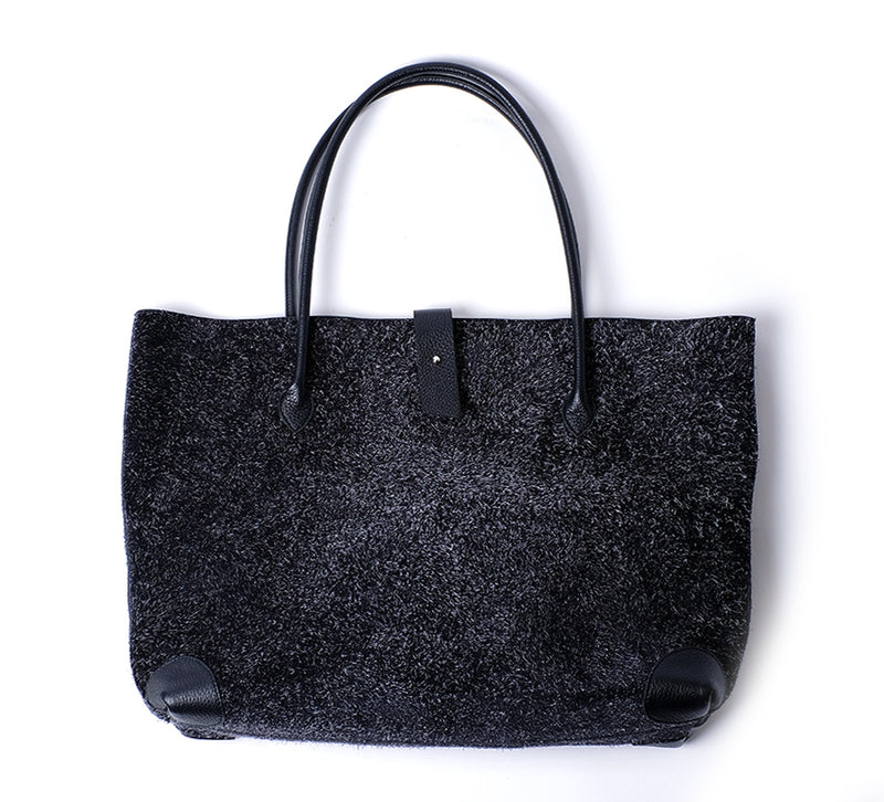 Montagu Tote - Black Hairy Suede