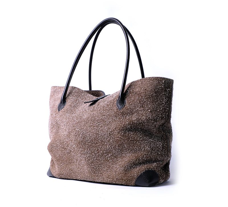 Montagu Tote - Tan Hairy Suede