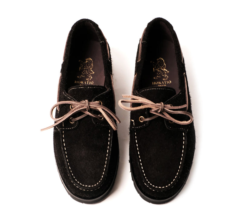 Port Moc Adventurer - Black Hairy Suede