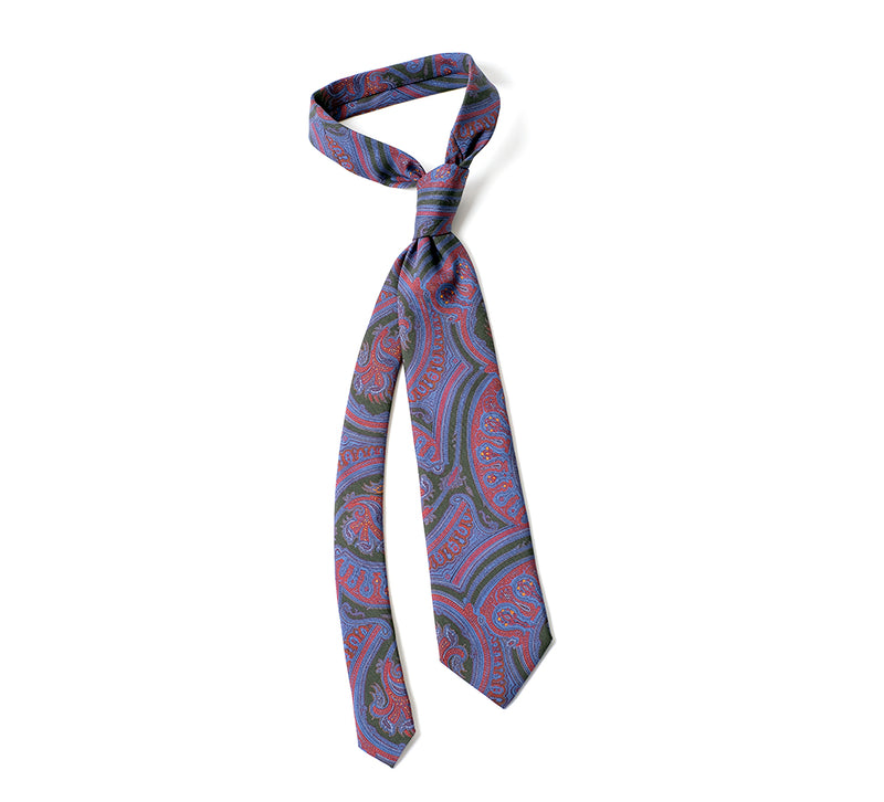 Deadstock Como Silk Tie - Purple Paisley