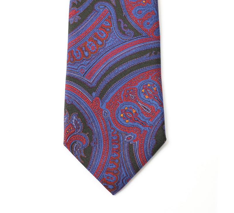 Deadstock Como Silk Tie - Purple Paisley