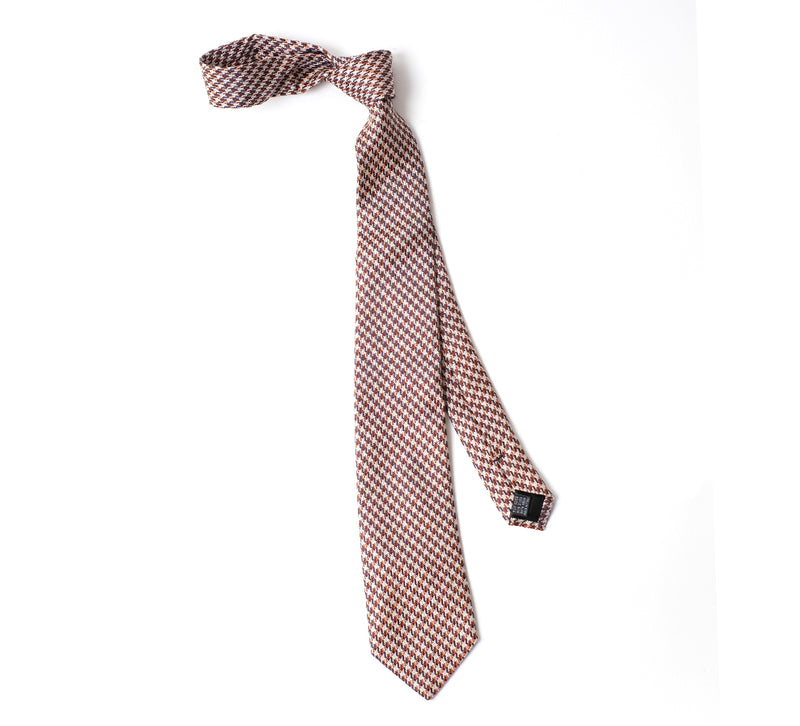 Deadstock Como Silk Tie - Houndstooth