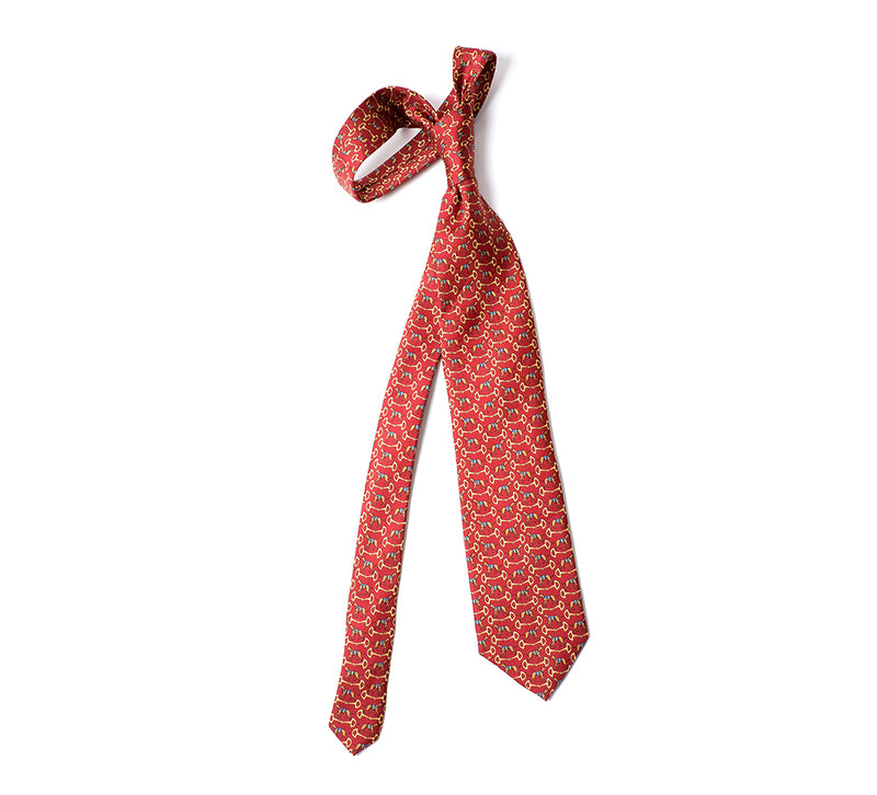 Deadstock Como Silk Tie - Red Horsebit