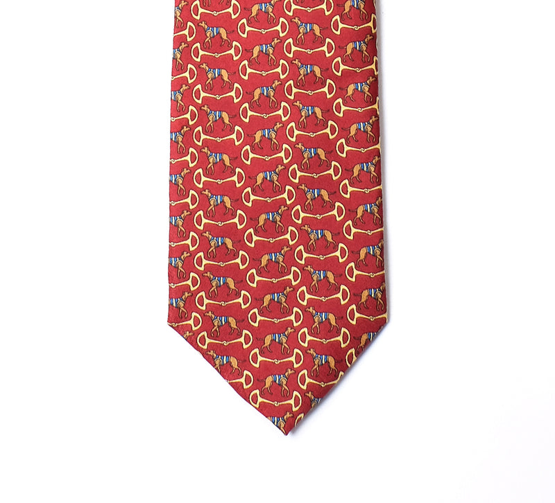 Deadstock Como Silk Tie - Red Horsebit