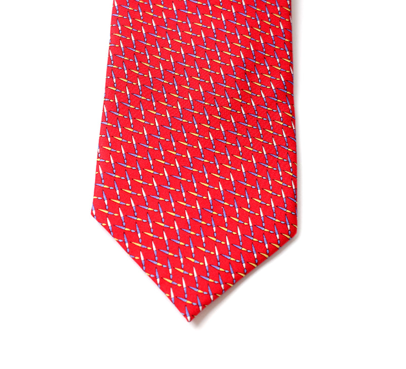 Deadstock Como Silk Tie - Red Pen